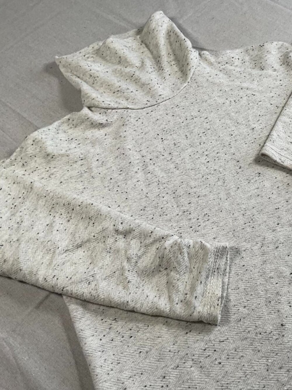 Womens Alpine Design White Black Sparkle Cotton Blend Turtleneck Sweater (Large)